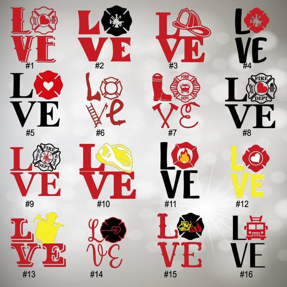 5-6" FIRE LOVE VINYL CAR DECAL - Picture 2 of 8